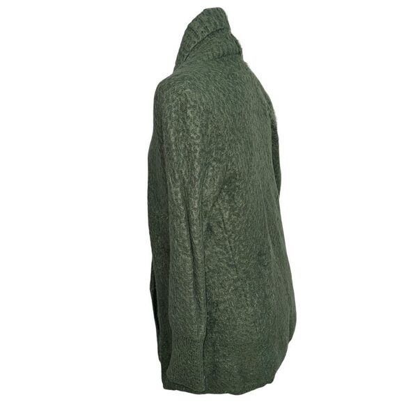 Steve Madden Solid dark Green Heavy Weight Thick Open Cardigan fuzzy size M - Picture 6 of 11